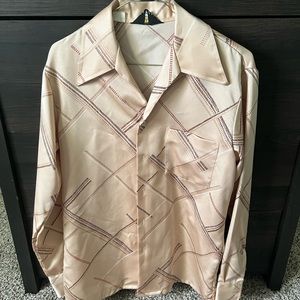 vintage JC Penney long sleeve button up men’s medium shirt. retro pattern
